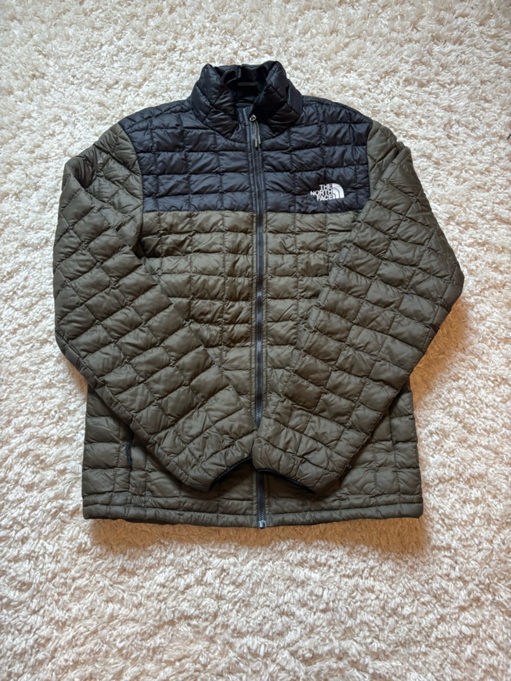 The North Face Black and Green Puffer Jacket